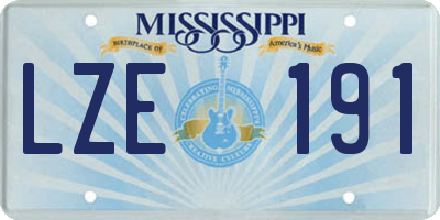 MS license plate LZE191