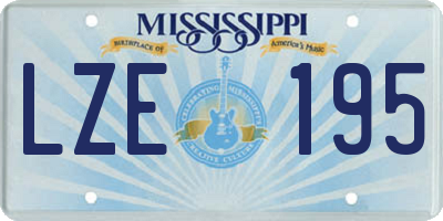 MS license plate LZE195
