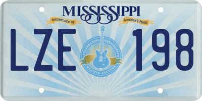 MS license plate LZE198