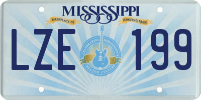 MS license plate LZE199