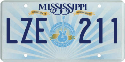 MS license plate LZE211