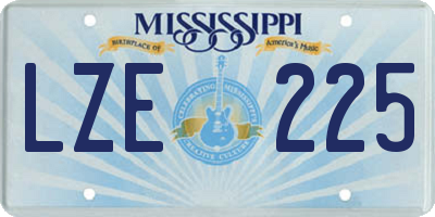 MS license plate LZE225