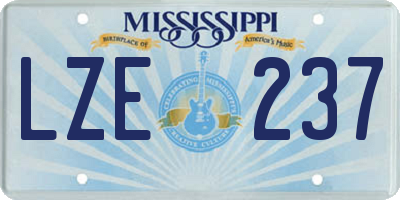 MS license plate LZE237