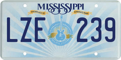 MS license plate LZE239