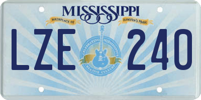 MS license plate LZE240
