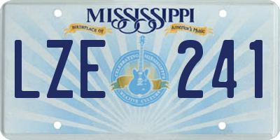 MS license plate LZE241