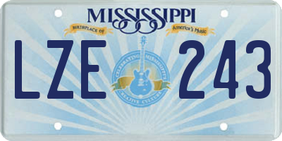 MS license plate LZE243