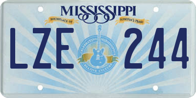 MS license plate LZE244