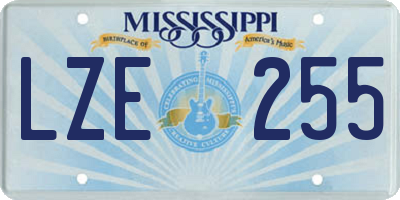 MS license plate LZE255