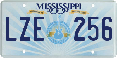 MS license plate LZE256
