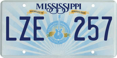 MS license plate LZE257