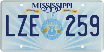 MS license plate LZE259