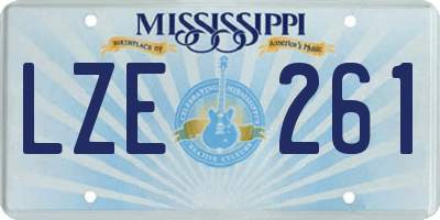 MS license plate LZE261