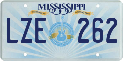 MS license plate LZE262