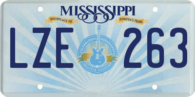 MS license plate LZE263