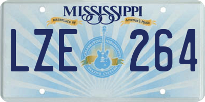 MS license plate LZE264