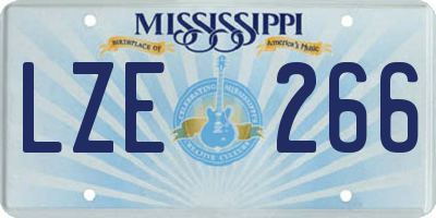 MS license plate LZE266