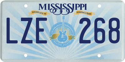 MS license plate LZE268