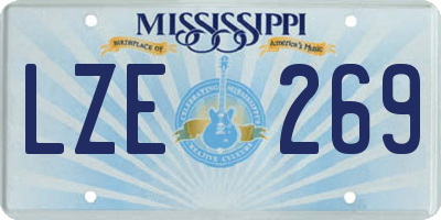 MS license plate LZE269