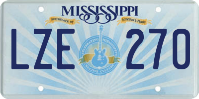 MS license plate LZE270