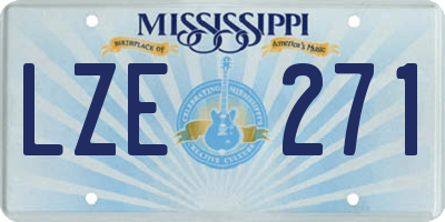 MS license plate LZE271