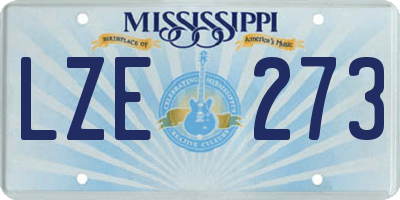 MS license plate LZE273