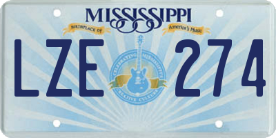 MS license plate LZE274