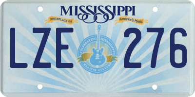MS license plate LZE276