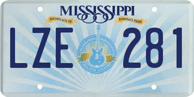 MS license plate LZE281