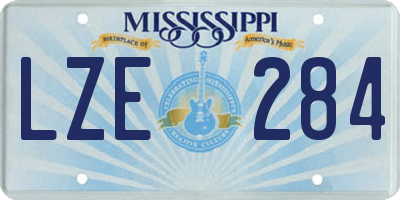 MS license plate LZE284