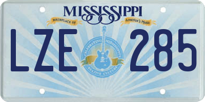 MS license plate LZE285