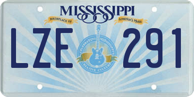 MS license plate LZE291