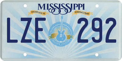 MS license plate LZE292