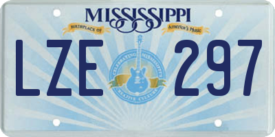 MS license plate LZE297