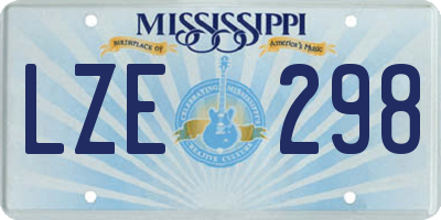 MS license plate LZE298