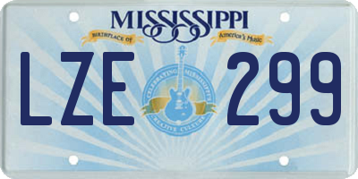 MS license plate LZE299