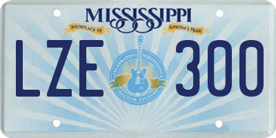 MS license plate LZE300