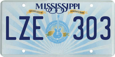 MS license plate LZE303