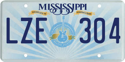 MS license plate LZE304