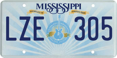 MS license plate LZE305