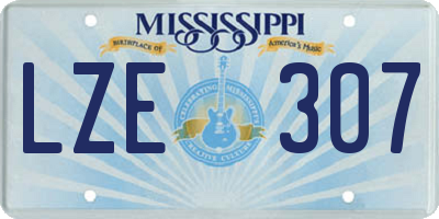 MS license plate LZE307