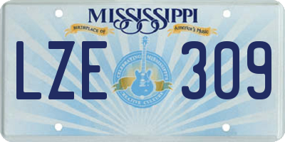 MS license plate LZE309