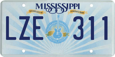 MS license plate LZE311