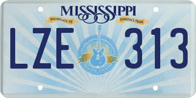 MS license plate LZE313