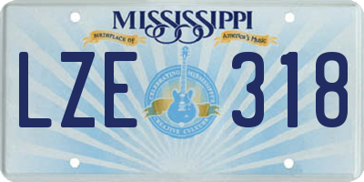 MS license plate LZE318