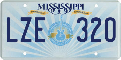 MS license plate LZE320