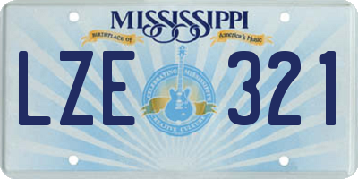 MS license plate LZE321