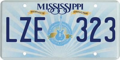 MS license plate LZE323