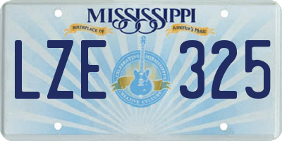 MS license plate LZE325