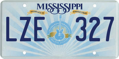 MS license plate LZE327